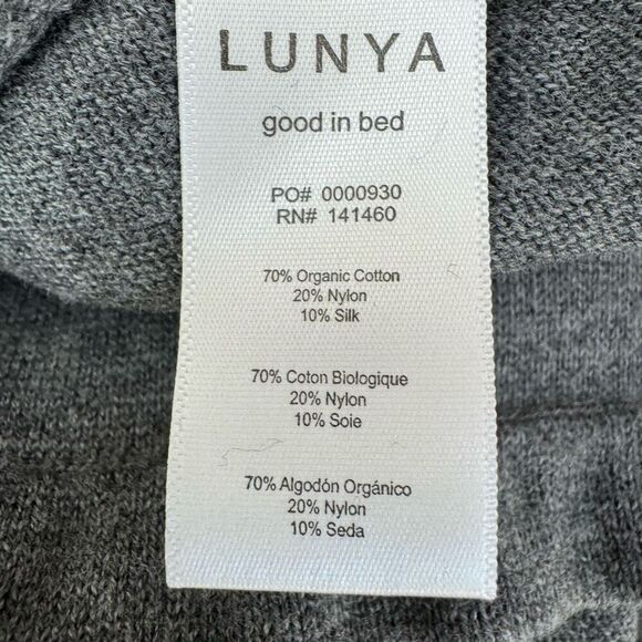 LUNYA Pants restful grey Pull On Cozy Cotton Silk Relaxed Wide Leg Lounge M New - Picture 4 of 4